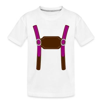 Lederhose Tracht personalize Wiesn - Kids' Premium Organic T-Shirt - white - Front