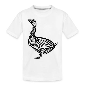 Gans Tribal Tattoo - Kinder Premium Bio T-Shirt - Weiß - Vorne