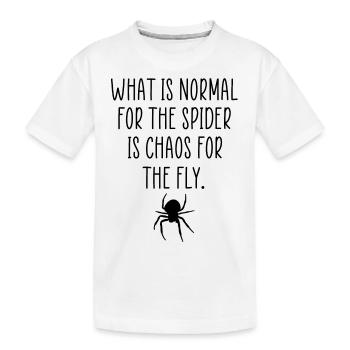 Spider chaos quote - Kids' Premium Organic T-Shirt - white - Front