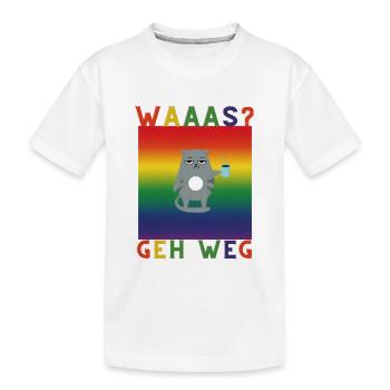 Was geh weg - Kinder Premium Bio T-Shirt - Weiß - Vorne