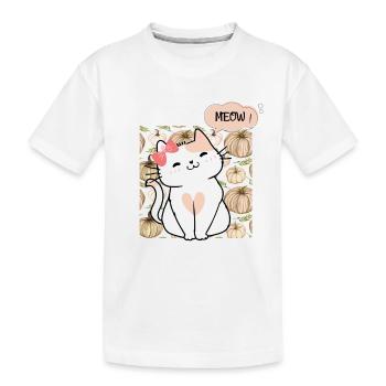 CuteCat meow - T-shirt bio Premium Enfant - blanc - Devant