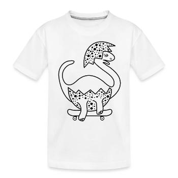 Brontosaurus Baby beim Skaten auf dem Skateboard! - Kinder Premium Bio T-Shirt - Weiß - Vorne