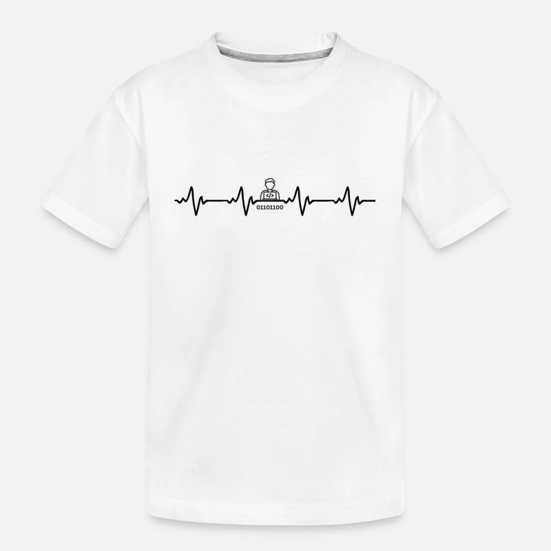 Programmierer Herzschlag - Kinder Premium Bio T-Shirt - Weiß