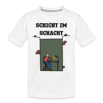 SCHICHT IM SCHACHT - Kinder Premium Bio T-Shirt - Weiß - Vorne