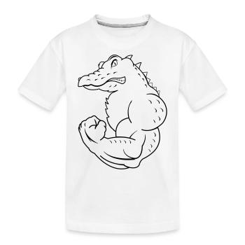 strong crocodile - Kids' Premium Organic T-Shirt - white - Front