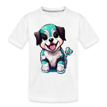 Niedlichkeit in Hundeform. Kräftige und lebendige - Kinder Premium Bio T-Shirt - Weiß - Vorne