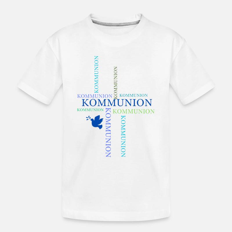 Kommunion blau - Kinder Premium Bio T-Shirt - Weiß