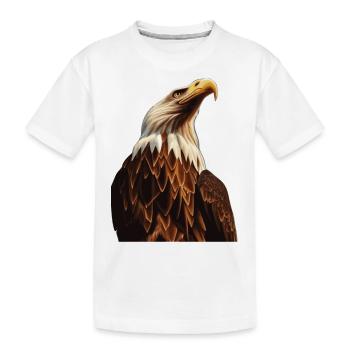 Un fier aigle jetant un coup d’œil au soleil - T-shirt bio Premium Enfant - blanc - Devant