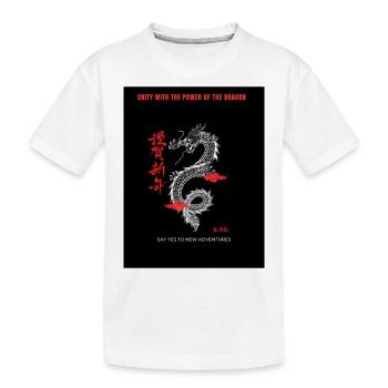 Black Red Handdrawn Dragon Streetwear T Shirt - Kids' Premium Organic T-Shirt - white - Front
