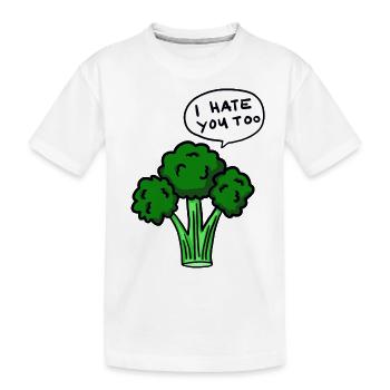 Brokkoli hasst dich auch - Kinder Premium Bio T-Shirt - Weiß - Vorne