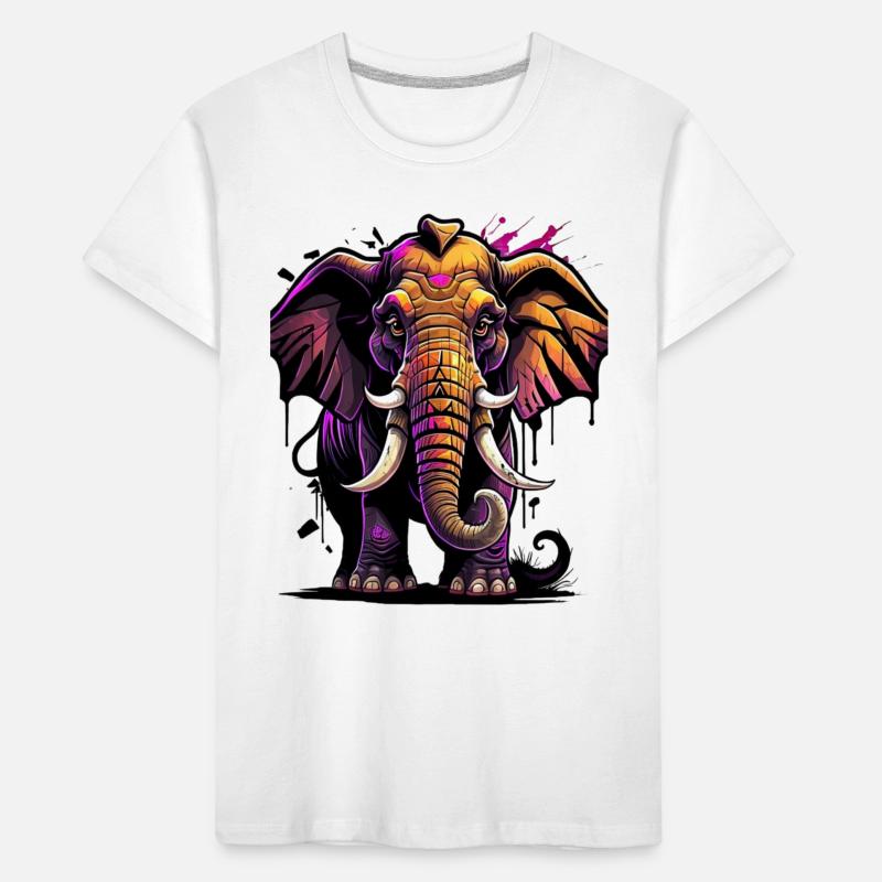 Graffiti Elefant Kinder Premium Bio T-Shirt