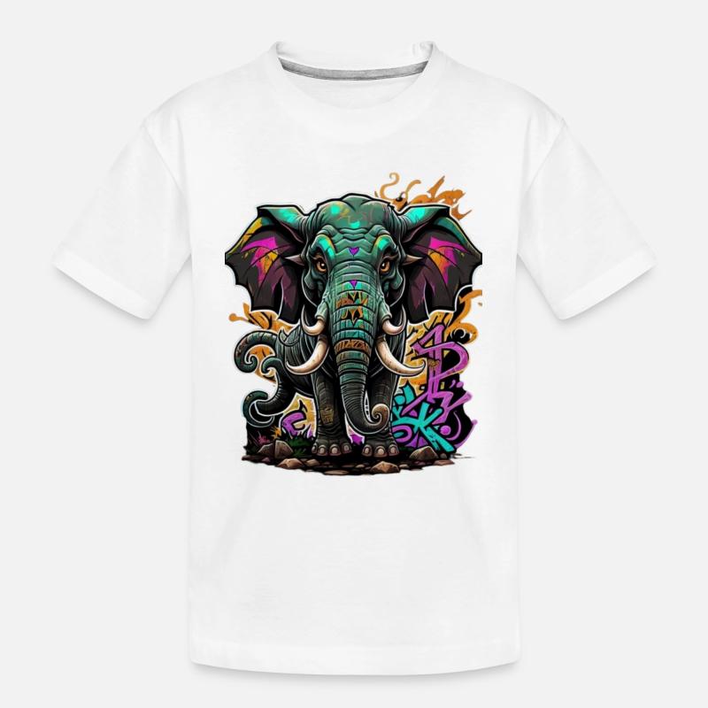 Graffiti éléphant - T-shirt bio Premium Enfant - blanc