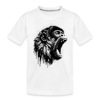 Brüllender Singender Affe - Kinder Premium Bio T-Shirt - Weiß - Vorne