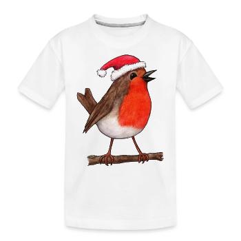 Rouge-gorge de Noë - T-shirt bio Premium Enfant - blanc - Devant