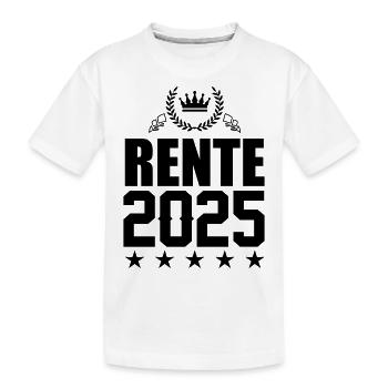 rente 2025 - Kinder Premium Bio T-Shirt - Weiß - Vorne