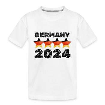 EM2024 Fußball Germany 2024 4 Stars - Kinder Premium Bio T-Shirt - Weiß - Vorne