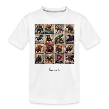 Love Us Collage 4 - Kids' Premium Organic T-Shirt - white - Front