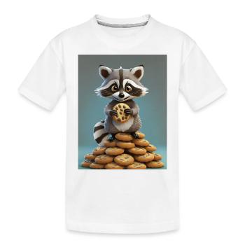 J’ai 99 Cookies cause un ... Ate One - raton laveur mignon - T-shirt bio Premium Enfant - blanc - Devant