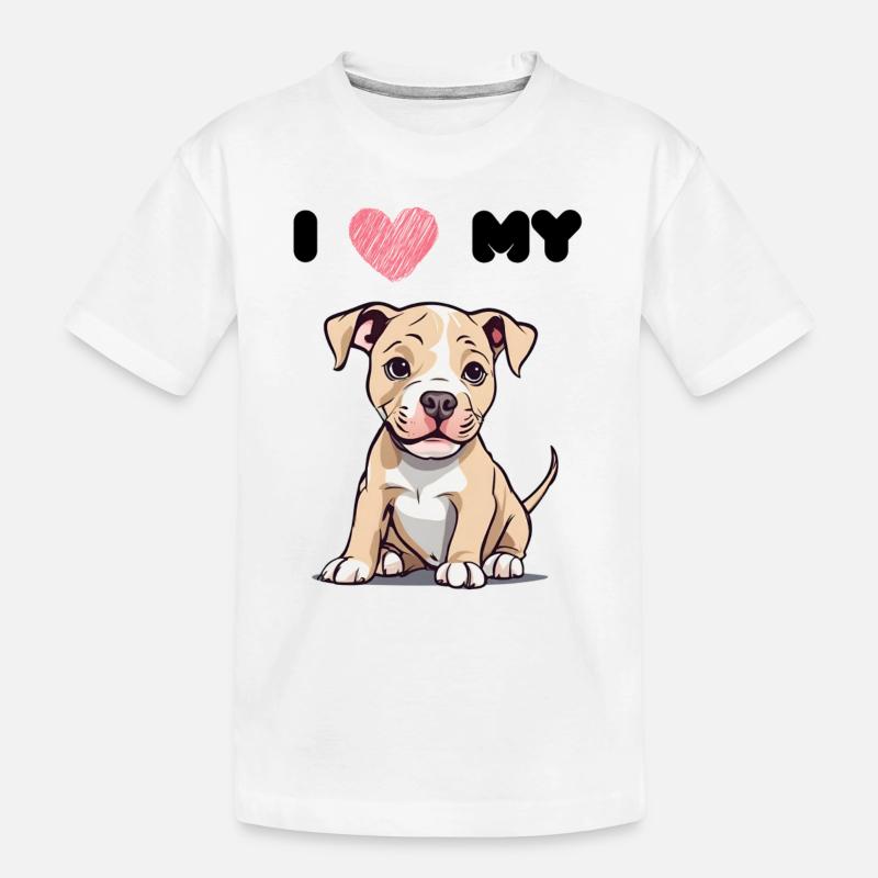 Baby Pitti - Bully Welpe - Kinder Premium Bio T-Shirt - Weiß