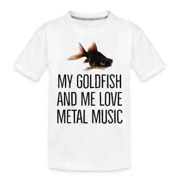 Black Goldfish aime la musique métal - T-shirt bio Premium Enfant - blanc - Devant