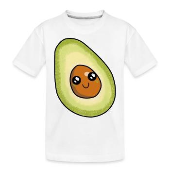 Avocado Frucht naschen Speise Früchte Vitamine - Kinder Premium Bio T-Shirt - Weiß - Vorne
