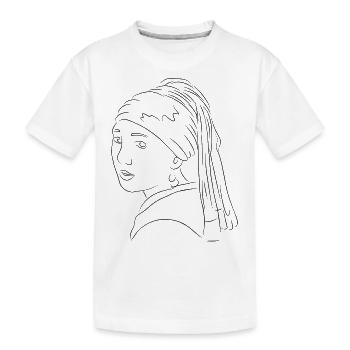 Jeune fille à la perle - T-shirt bio Premium Enfant - blanc - Devant