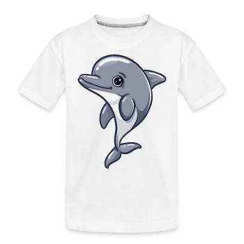 Delfin Kawaii - Kinder Premium Bio T-Shirt - Weiß - Vorne
