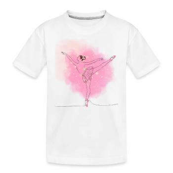 Ballerina - Kinder Premium Bio T-Shirt - Weiß - Vorne
