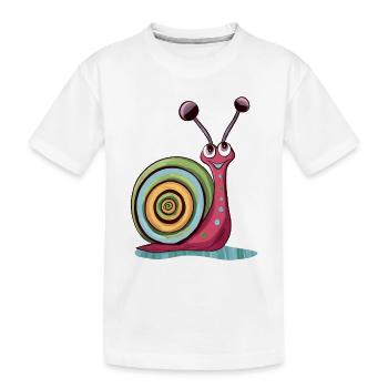 Cute Snail - Kids' Premium Organic T-Shirt - white - Front