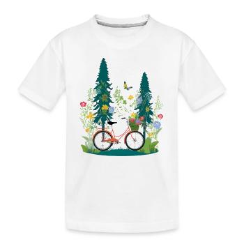Faire du vélo dans la nature - T-shirt bio Premium Enfant - blanc - Devant