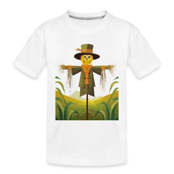 Épouvantail dans un champ - T-shirt bio Premium Enfant - blanc - Devant