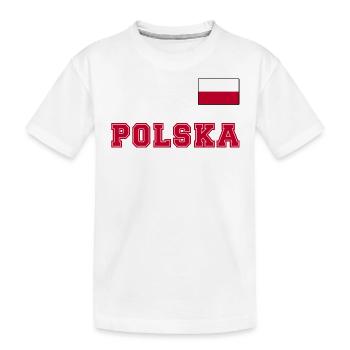 Look maillot de la Pologne – POLSKA avec drapeau - T-shirt bio Premium Enfant - blanc - Devant
