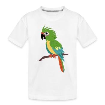 Papagei - Kinder Premium Bio T-Shirt - Weiß - Vorne