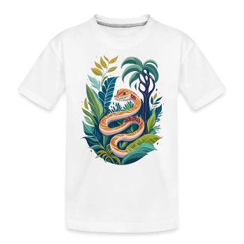 Snake in the jungle - Kids' Premium Organic T-Shirt - white - Front