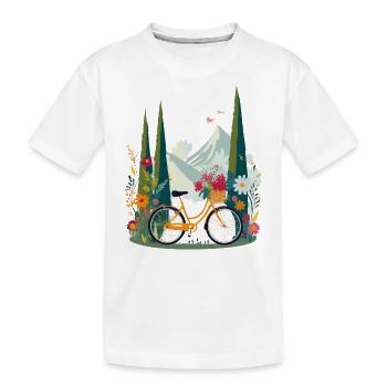 Excursion à vélo - T-shirt bio Premium Enfant - blanc - Devant