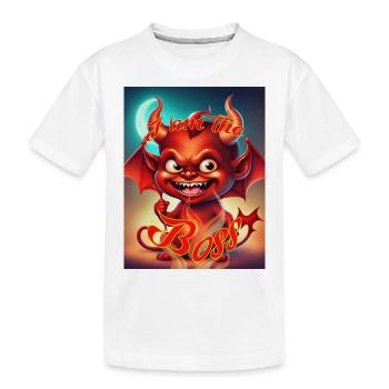 I am the Bo.. - Kinder Premium Bio T-Shirt - Weiß - Vorne