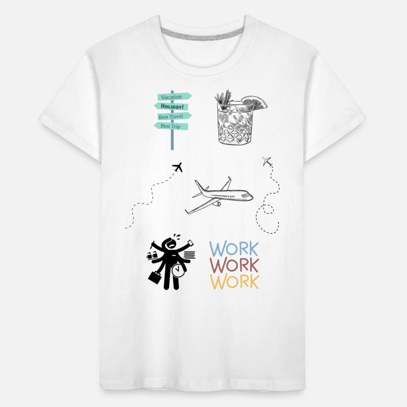 Work vs. Vacation Kids' Premium Organic T-Shirt