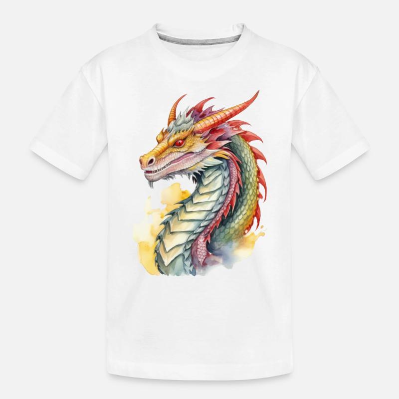 Drache - Kinder Premium Bio T-Shirt - Weiß