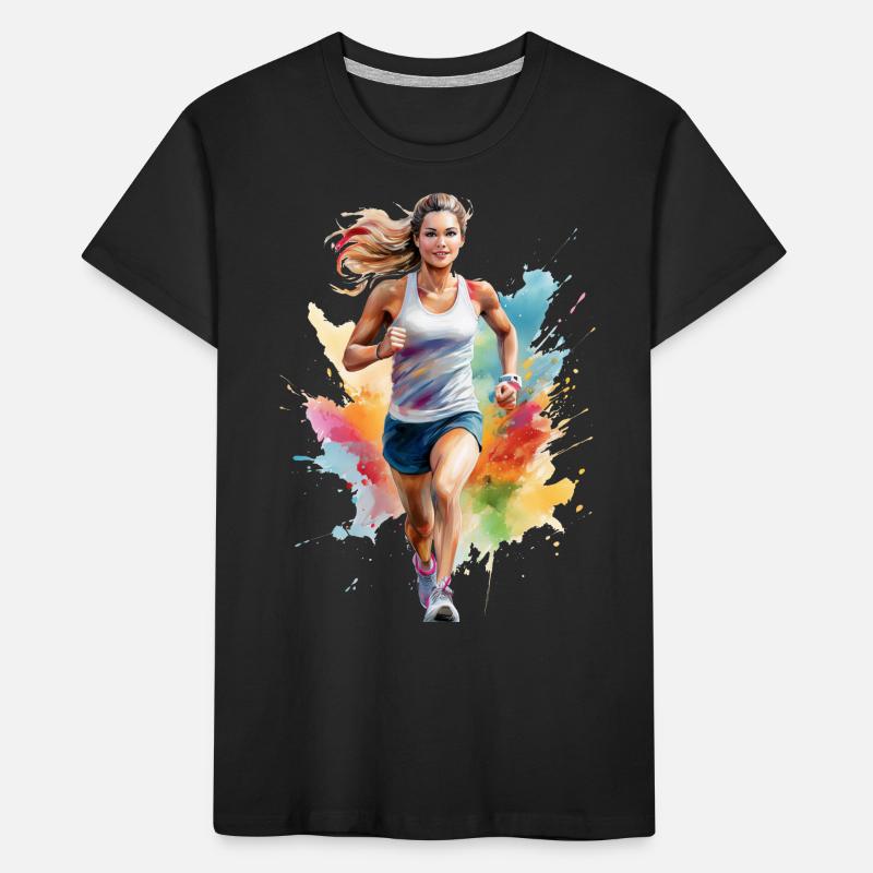 Joggerin oder Läuferin Kinder Premium Bio T-Shirt