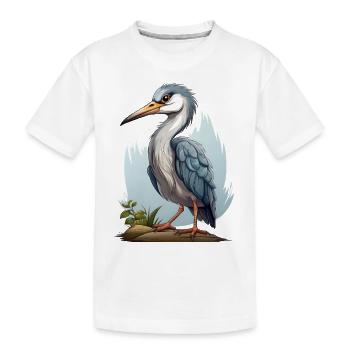 Illustration de héron cendré - T-shirt bio Premium Enfant - blanc - Devant