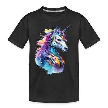 Licorne futuriste - T-shirt bio Premium Enfant - noir - Devant