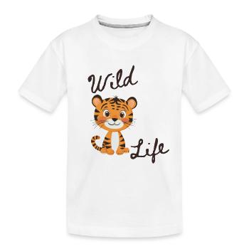 Vie sauvage - Tigre mignon - T-shirt bio Premium Enfant - blanc - Devant
