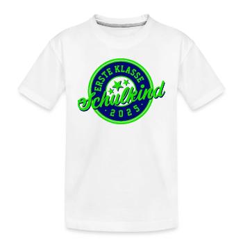 SCHULKIND 2025 - EINSCHULUNG - ERSTER SCHULTAG - Kinder Premium Bio T-Shirt - Weiß - Vorne