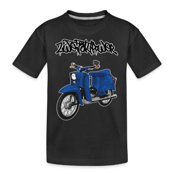 Schwalbe (blau) // Illustration - Kinder Premium Bio T-Shirt - Schwarz - Vorne