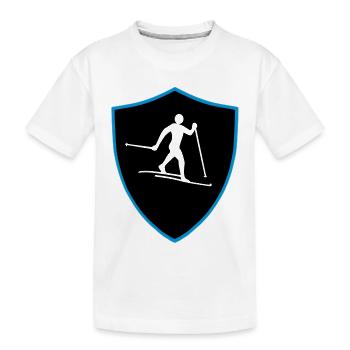 Langlauf Schild - Kinder Premium Bio T-Shirt - Weiß - Vorne