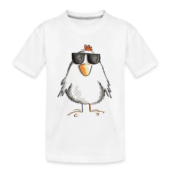Poulet avec des lunettes de soleil cool - coq - oie - T-shirt bio Premium Enfant - blanc - Devant