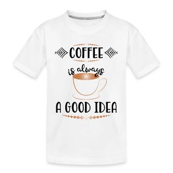 Tasse à café en cuivre Art déco - T-shirt bio Premium Enfant - blanc - Devant