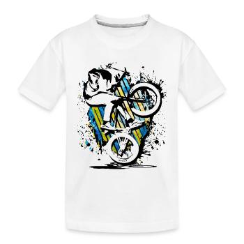 BMX Fahrrad | BMX Rad | Grunge BMX - Kinder Premium Bio T-Shirt - Weiß - Vorne