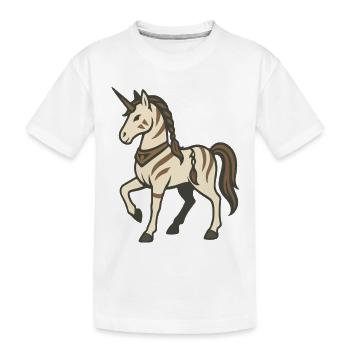 Licorne guerrière tribale avec tresses et marques - T-shirt bio Premium Enfant - blanc - Devant