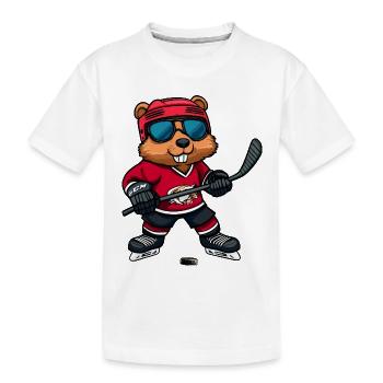 Hockey sur glace des Beavers - T-shirt bio Premium Enfant - blanc - Devant